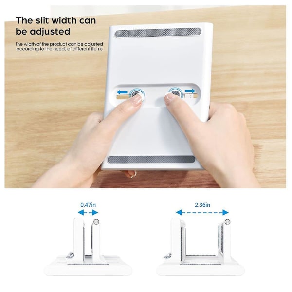 Justerbart Lodret Laptopstativ til Skrivebord, Notebook Holder med Telefonholder, Desktop Dock 3 i 1 Pladsbesparende White