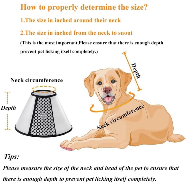 (XL (hals: 13,77-15,74 tum)) Justerbara skyddshalsband för hundkone för hund kattåterställning E-halsband Anti-bett slickkirurgi eller sårläkning Mjuk E