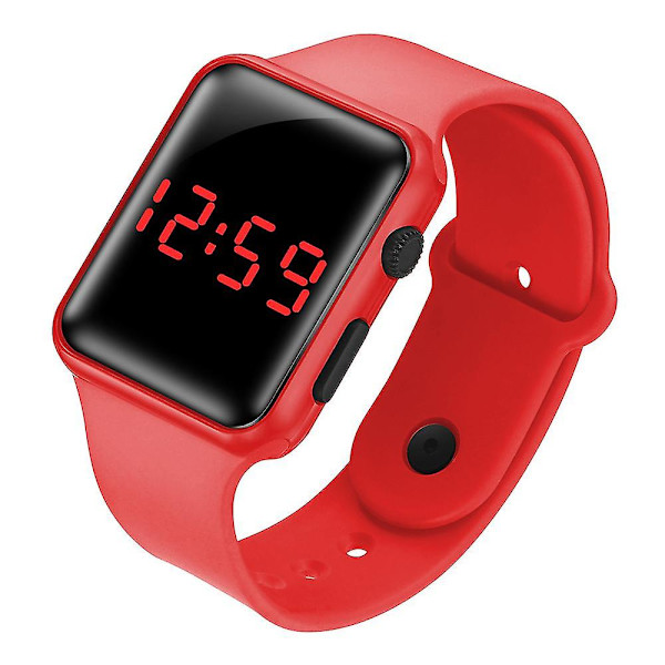 Barn Flickor Pojkar Sportklocka Led Digital Silikonklockor Unisex Red
