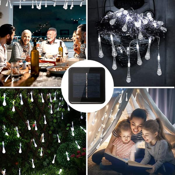 30 LED Solcelle Lysstreng, 6,5m/21,3ft Udendørs Have LED Lyskæde 8 Tilstande Cool White