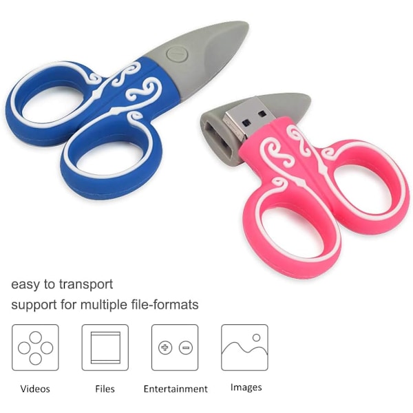 32 GB USB-minne, 3-pack, söt saxformad USB-minnespinne, present till studenter och barn