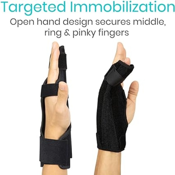 Fingerskena - Stöder Pinky, ring, mellanhandshand och knogar - Höger eller vänster justerbar handskena - Uträtning för triggerfinger, skada