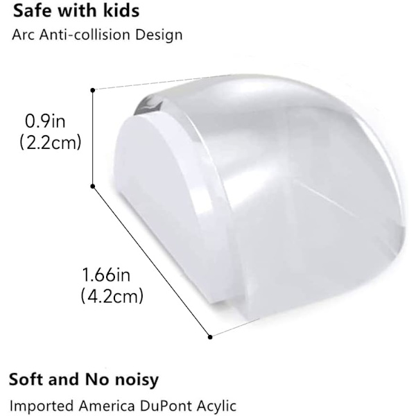 4 kpl Ovenpysäytin, Itsekiinnittyvä Ovenpysäytin Seinäsuojaukseen Ovenpuskuri Lattiapysäytin Kotiin ja Toimistoon Seinäsuoja - Kirkas 4 kpl, P:1,66, L:1,57