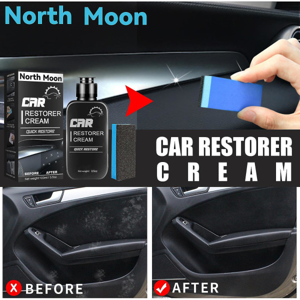 Car Restorer Cream, 30/50/100 ml Auto Läder Plast Refurbishment Pasta, Refresh Åldrande Plast och Läder Ytpoleringsmedel & repborttagning 100ml