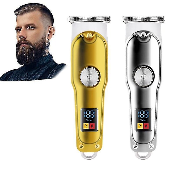 Hårklippare Hår Trimmer Män Professionell Sladdlös Klippare Elektrisk Hårklippare Silver