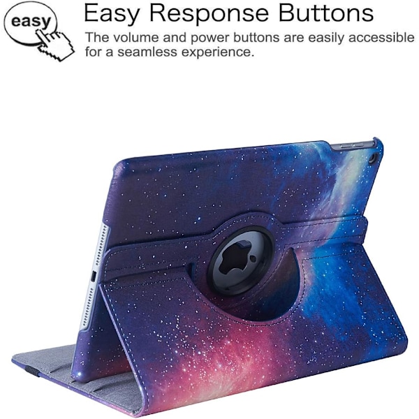 Galaxy Kääntyvä Kotelo iPad 9. sukupolvelle 2021 / iPad 8. sukupolvelle 2020 / iPad 7. sukupolvelle 2019 - 360 astetta kääntyvä jalusta automaattisella lepotilatoiminnolla iPad 10.2:lle