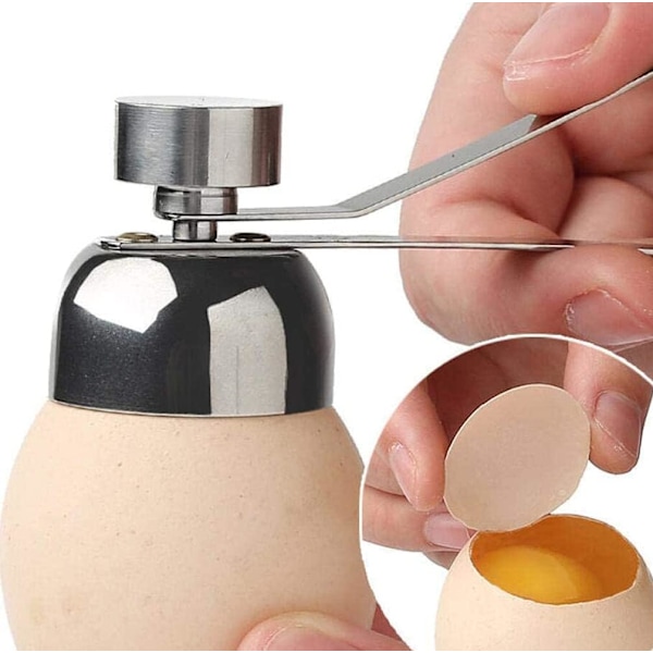 Eggåpner i stål, eggkutter i rustfritt stål, eggehviteutskiller, eggkutter i rustfritt stål, enkelt kjøkkenverktøy for hardkokte egg (sølv)