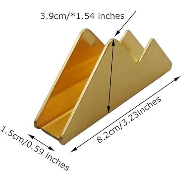Guld 2-pak Metal Bordkort Holder Messing Visitkort Display Stand til Kvinder Mænd