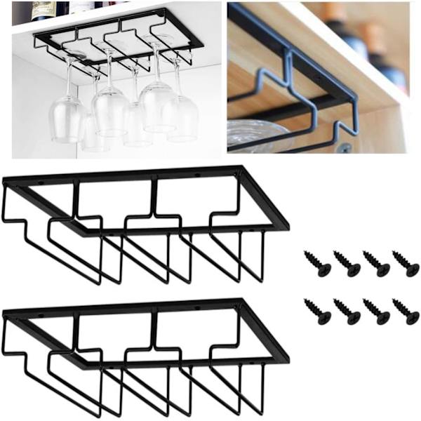 Vinglas hållare 1PCS Kopphållare under skåp Glas hängare för hylla förvaringsställ Kopphållare för bar köksredskap 3 kolumner
