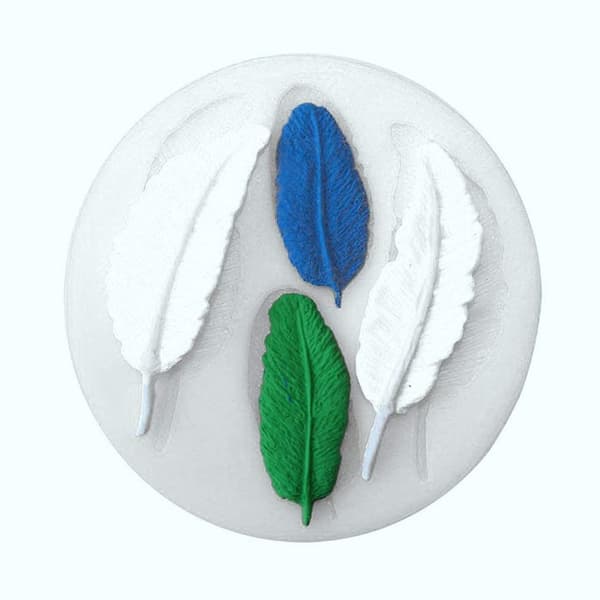 Fjerform, Silikone Chokoladeform Chokoladefjer Bageform Fondant DIY Dekoreringsværktøjer White A