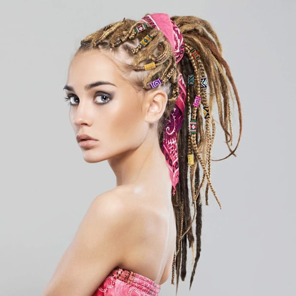 12 kpl Dreadlock-helmet hiusputkihelmet DIY-hiustenpunontakorut Tarvikkeet Punontahiusten koristeet miehille Naisille Suosikit, Tiibetiläinen tyyli (Uutuus