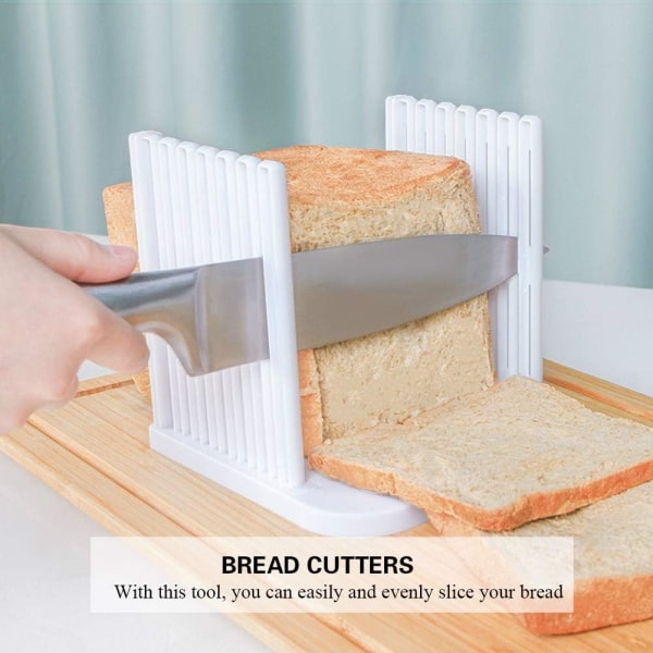 Brödskärare, Brödskärare Brödskärare Skärare Justerbar Toastskärningsguide 4 Storlekar Bredd Brödskivor med Smulbricka för Hemmet