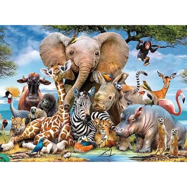 Animal World 1000 vuxen- och barnpussel - vuxenpussel 1000 DIY-pusselleksaker papperspussel