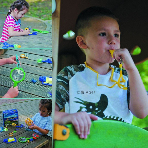 Outdoor Explorer Kit Presenter Leksaker Barn Kikare Set Bäst för 6+ år gammal pojke och flicka Barn Adventure Kit Yellow
