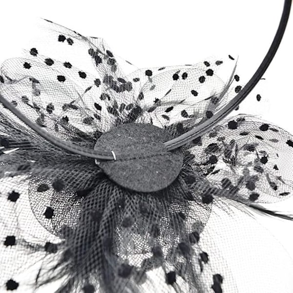 Svart Fascinator Hatt Fjær Bryllup Damer Dag Hodebånd og Klemme Cocktail Teselskap Hatt for Jenter og Kvinner