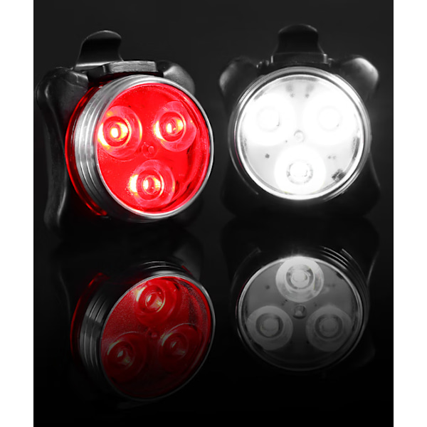 LED Sykkellykt, Oppladbar Front- og Baklykt med 4 Lysstyrkemoduser USB-belysning Støtsikker Vanntett, for MTB VTC Syklist Barnevogn Camping