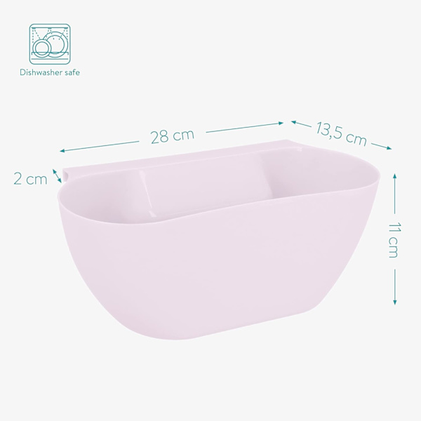 2 Rosa + hvite kjøkkenavfallskopper - bordavfallsbrett 3,8l - hengende beholder 28 x 13,5 x 11 cm