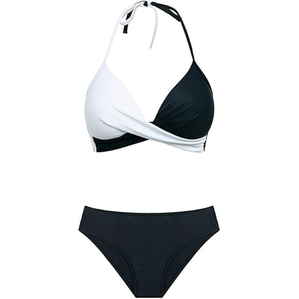 To-delt badedrakt for kvinner, push-up, slankende trekantbadedrakt, klassisk blomstrete bikini sett, chic