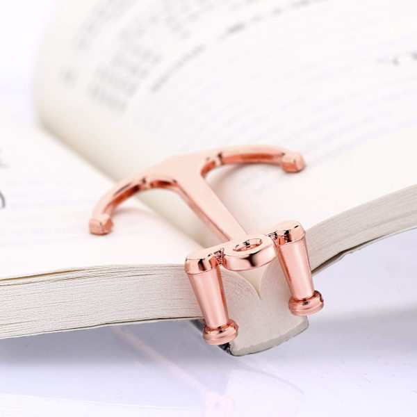 (Rose Gold) 2 Styk Bogmærker Kreativt Bogmærke Metal Sideholder til Studerende Lærere Dimissionsgaver Skolekontorartikler