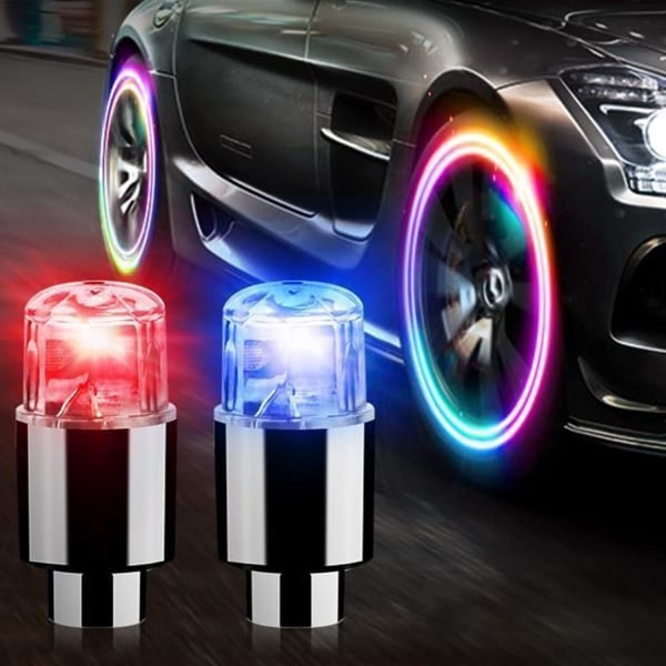 12 stk. LED Sykkelhjul Lys Dekk Dekkventilhetter Neonlys for Bil Motorsykkel Sykkel Miks 3 Farger