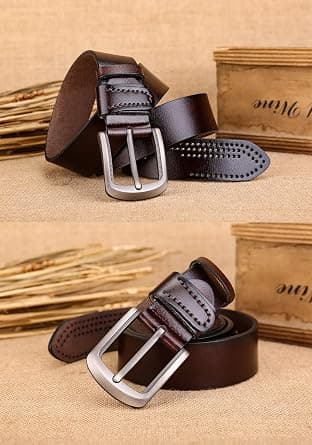 Herr Läderbälte Repfritt Spänne Mjuka Äkta Bälten för Casual Jeans Klänning
