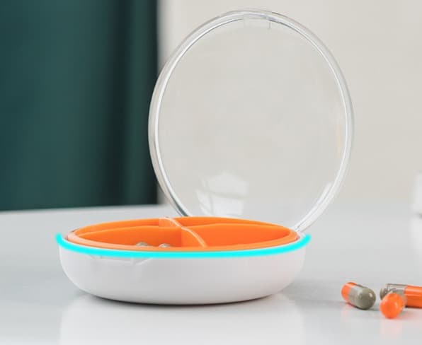 Orange Vit Pill Splitter Plast Rund Pill Cutter Pill Splitter Pill Cutter