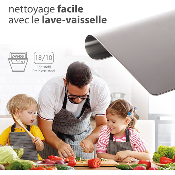Sett med 2 MULTIFUNKSJONELLE KJØKKENHJELPER i 18/10 rustfritt stål - kjøkkenspatel og pizzaskrape fungerer som deigskjærer, smulefanger og deigskrape