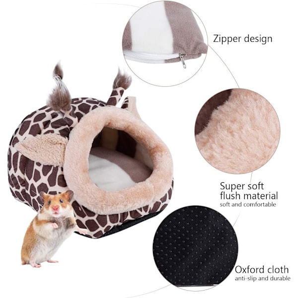 Nydelig Giraffformet Hamster Seng Matte Kjæledyr Vinter Varm Kennel Rede Bur Sovende Paviljong for Marsvin Ilder Rotte Gerbil og Andre Små Dyr