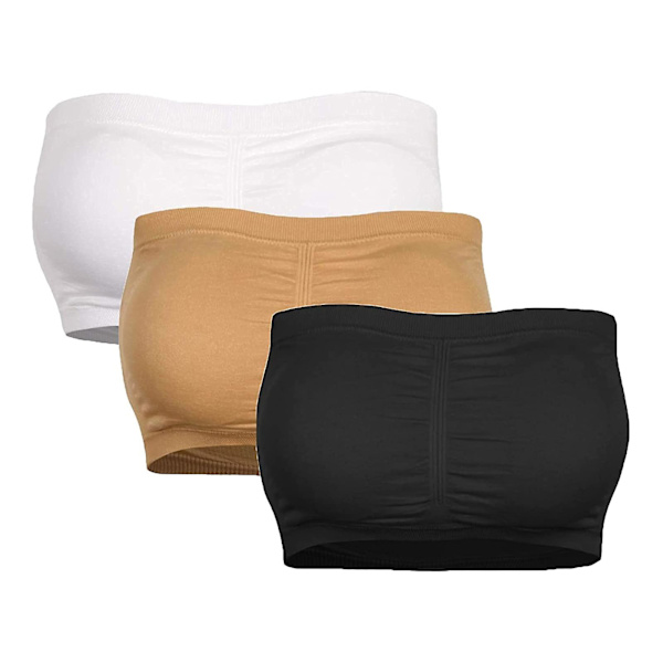 Tube Top til Kvinder Dobbelt Lag Base Uden Stålring Indpakket Brystpude Push Up BH white