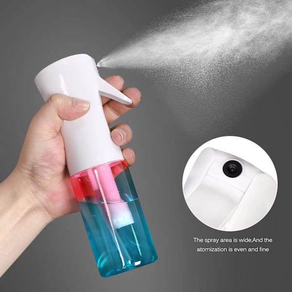 Hårsprayflaska, kontinuerlig tom sprayflaska för vatten, tämja håret på morgonen, hårstyling, Botanicals 200 ml tomma sprayflaskor (regnbåge)