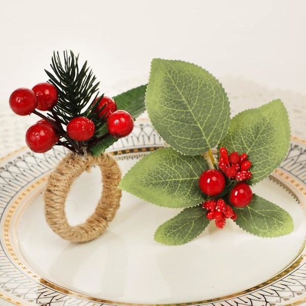 Julgranbarr Servettring för Julhelger Middagar Festtillbehör pine cones