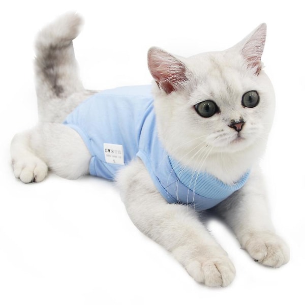 Katte Recovery Dragt Katte Efter Operation Recovery Dragt Kæledyrsoperation Rehabilitering Fravænnings Anti-slik Tøj Purple M