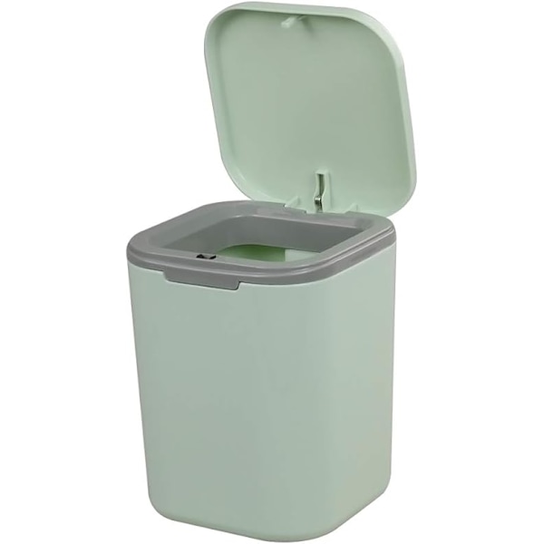 Tryckknapps Mini Skrivbordspapperskorg med lock -1.8L