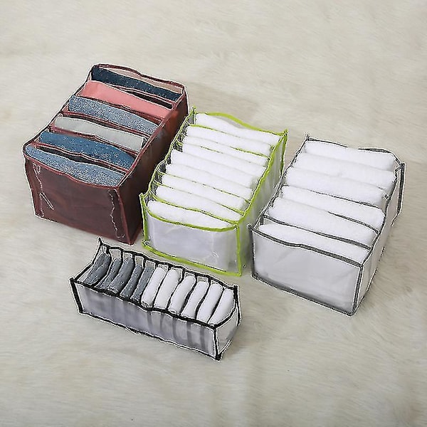 Foldbar Garderobe Tøj Skuffe Organizer Multifunktionel Stor Kapacitet Rum Opbevaringsboks Ny Green Handle 9