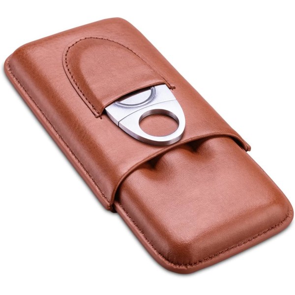 Læder cigar etui Rejse cigar etui til 3 cigarer