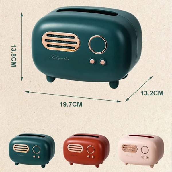 Servietdispensere, Retro Radio Mønster Servietholder, Sød Pink Servietboks, Dekorativ Servietboks, Servietboks