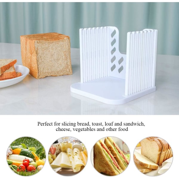 Brödskärare, Brödskärare Brödskärare Skärare Justerbar Toastskärningsguide 4 Storlekar Bredd Brödskivor med Smulbricka för Hemmet