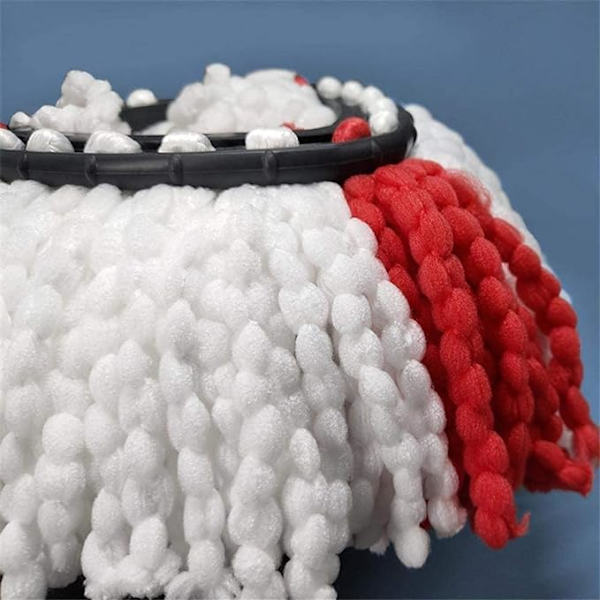 (4-Pack) Kompatibel med Vileda Mopphuvuden (Röd & Vit), 2-i-1 Turbo Mopp Ersättningshuvud Kompatibelt, Mikrofiber