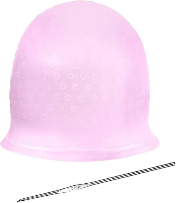 Silikone Hætte til Highlights, Hætte og Krog til Highlights, Hårfarve Hætte, Hår Frosting Hætte, Hætte til Highlights Frosting Pink