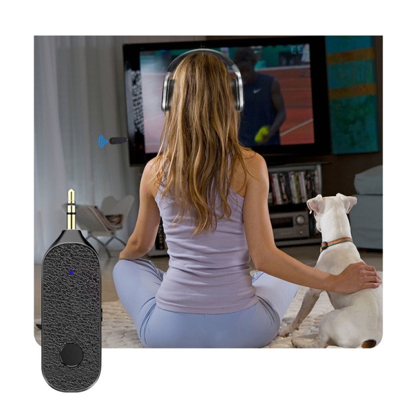 Yksiosainen musta Bluetooth 5.1 Lähetin-vastaanotin, 3 in 1 Auton Bluetooth Aux -sovitin, Aux Bluetooth -lähetin, Aux Bluetooth -vastaanotin handsfree-käyttöön