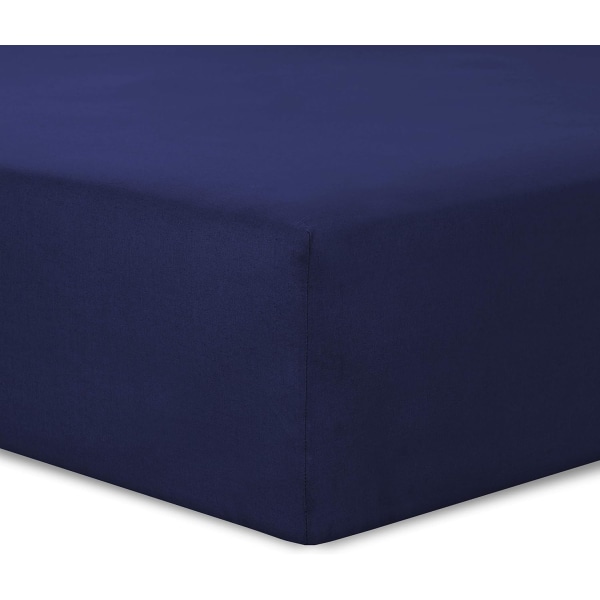 Formsydd laken 140 x 200 cm - Farge: marineblå 4 elastiske hjørner