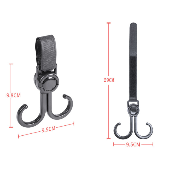 Dubbelkrok Barnvagnskrokar - 2pack