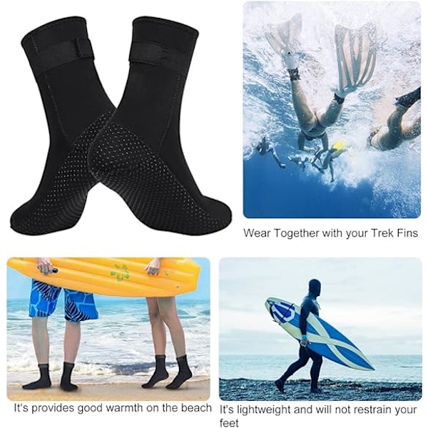Sukellussukat, Neopreenisukat Liukumattomat Lämpöä Eristävät Surffausukat Miehille ja Naisille XL