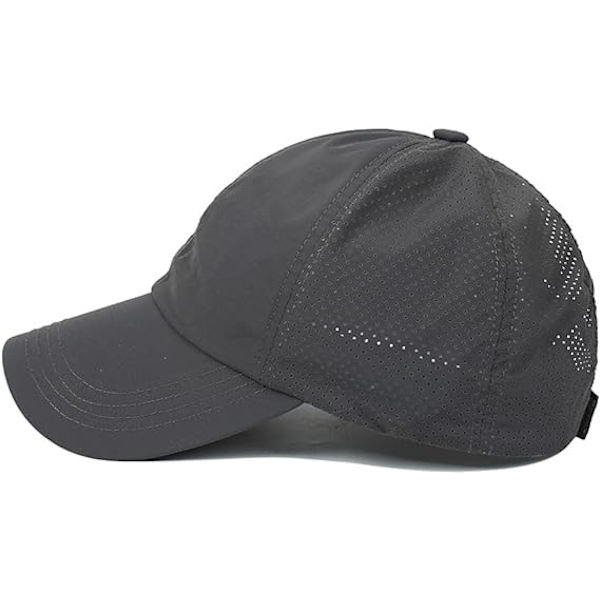 Herre Sommer Kasket Mørkegrå Hybrid Sports Kasket Hestehale Kasket med UV Beskyttelse Egnet til Løb, Golf, Cykling og Vandring Hovedomkreds: 57-58cm