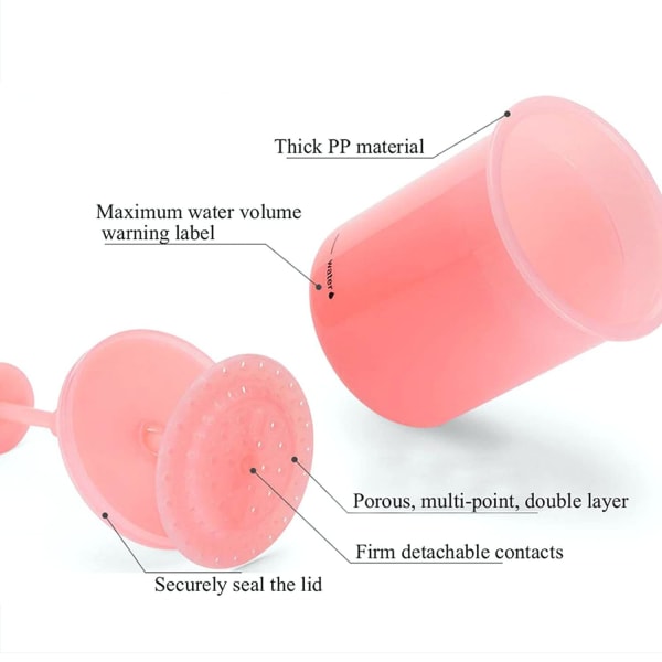 2 delar Ansiktsbehandling (liten, VIT+ROSA) Cleanser Foam Cup Whip Bubble Maker Ansiktsrengöring av huden, Ansiktsrengöring Skummakare Skumkoppar