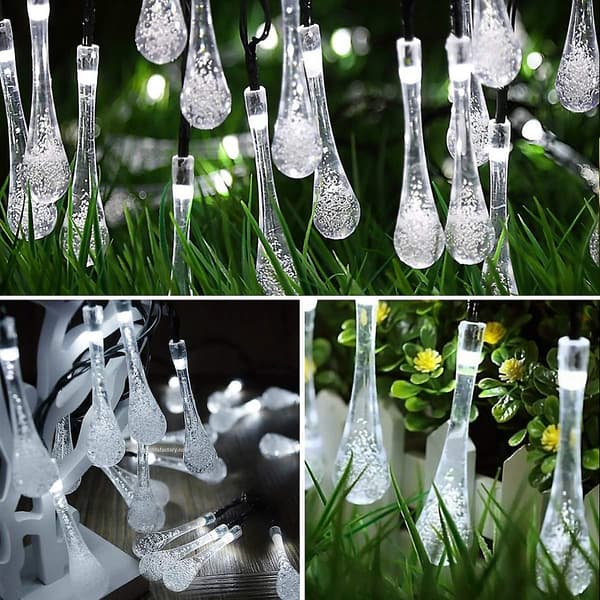 30 LED Solcelle Lysstreng, 6,5m/21,3ft Udendørs Have LED Lyskæde 8 Tilstande Cool White