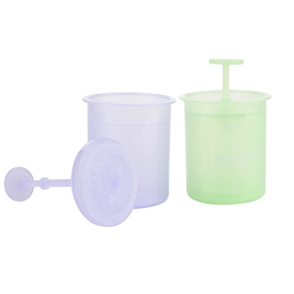 2 stycken Ansiktsbehandling (liten, grön+lila) rengöringsmedel Skumkopp Whip Bubble Maker Ansiktsrengörande hudvård, Ansiktsrengöring Foamer Cup Skummakare