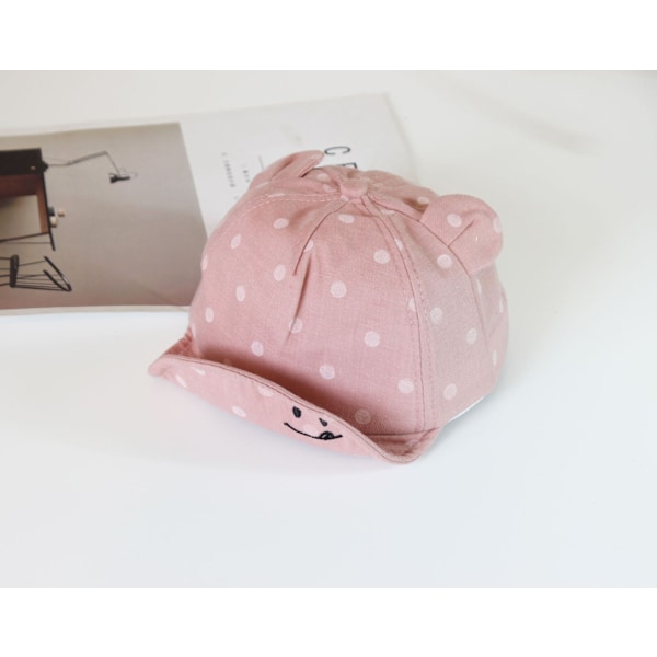 Bomullssolhatt för bebis (rosa, hattens omkrets ca 46 - 48 cm) 12 till 24 månader Flickor Pojkar barn solhatt justerbar hatt vår sommar höst