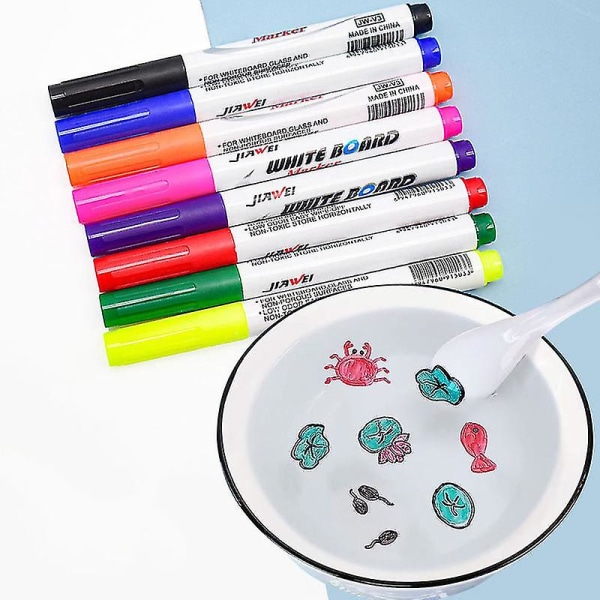 4-12 färger magisk flytande vatten målning penna 4 färg vatten ritning Återanvändbar målarbok Sensorisk utbildning leksak 4 Color