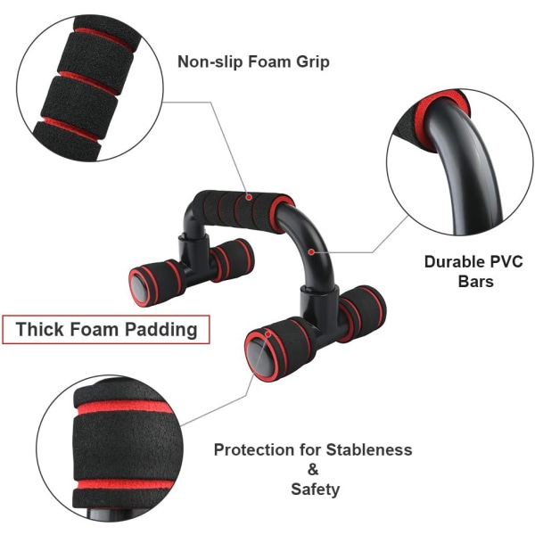 1 Par Anti-Sklis Push Up Bars, Støttehåndtak Hjemmegym Trening, for Styrketrening Armer Skuldre Bryst Rygg Triceps Brystmuskler